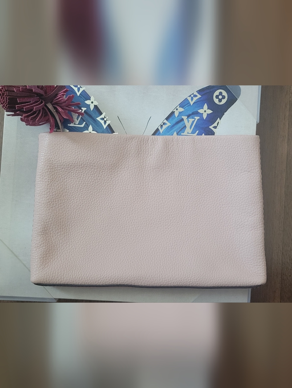 EUC Kate Spade New York Palmer Drive Leather Clutch Pale Pink